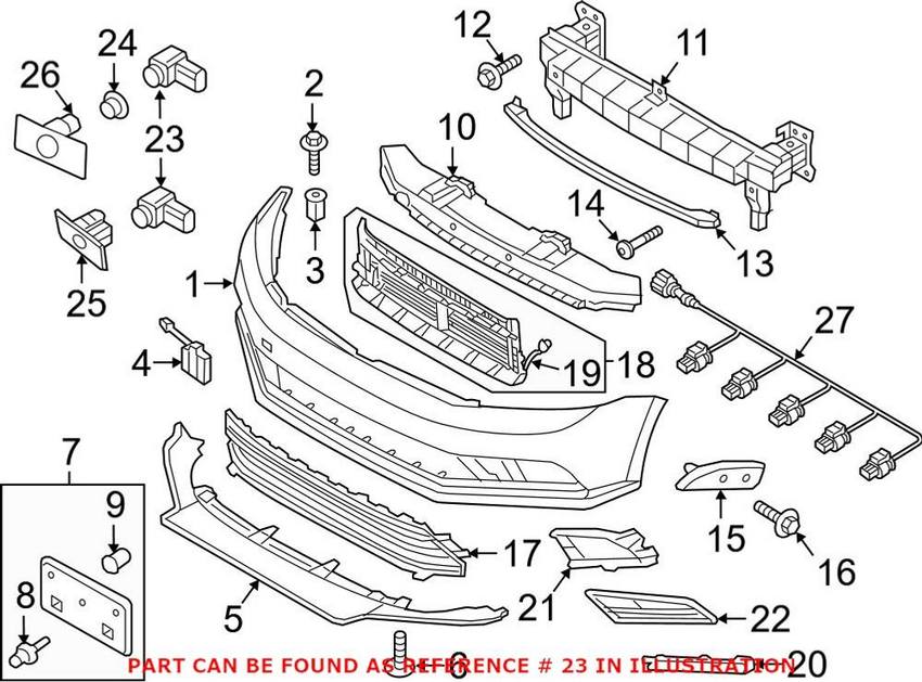 Audi Porsche Park Assist Sensor - Front and Rear 5Q0919275BGRU